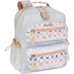 Bentgo Kids Backpack (Whimsy & Wonder Collection) – Lightweight 14’’ for School, Travel & Daycare – Ideal for Kids 4+, Durable & Water-Resistant, Roomy Interior, Loop for Lunch Bag (Spots & Dots)(Checker Gradient)