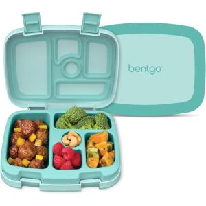 Bentgo Kids Bento-Style 5-Compartment Leak-Proof Lunch Box – Ideal Portion Sizes for Ages 3 to 7 – Durable, Drop-Proof, Dishwasher Safe, PFAS & BPA-Free & Made with Food-Safe Materials (Citrus Yellow)(Seafoam)