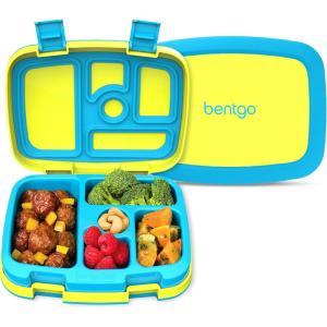 Bentgo Kids Bento-Style 5-Compartment Leak-Proof Lunch Box – Ideal Portion Sizes for Ages 3 to 7 – Durable, Drop-Proof, Dishwasher Safe, PFAS & BPA-Free & Made with Food-Safe Materials (Citrus Yellow)(Citrus Yellow)