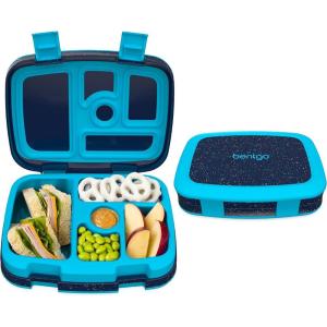 Bentgo Kids Bento-Style 5-Compartment Leak-Proof Lunch Box – Ideal Portion Sizes for Ages 3 to 7 – Durable, Drop-Proof, Dishwasher Safe, PFAS & BPA-Free & Made with Food-Safe Materials (Citrus Yellow)(Confetti Edition – Abyss Blue)