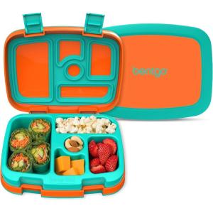 Bentgo Kids Bento-Style 5-Compartment Leak-Proof Lunch Box – Ideal Portion Sizes for Ages 3 to 7 – Durable, Drop-Proof, Dishwasher Safe, PFAS & BPA-Free & Made with Food-Safe Materials (Citrus Yellow)(Orange)