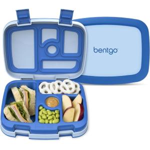Bentgo Kids Bento-Style 5-Compartment Leak-Proof Lunch Box – Ideal Portion Sizes for Ages 3 to 7 – Durable, Drop-Proof, Dishwasher Safe, PFAS & BPA-Free & Made with Food-Safe Materials (Citrus Yellow)(Blue)