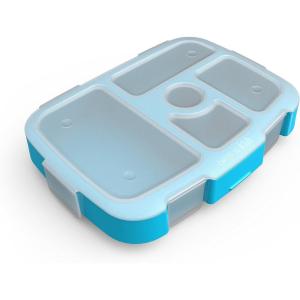 Bentgo Kids Brights Tray (Violet) with Transparent Cover – Reusable, BPA-Free, 5-Compartment Meal Prep Container with Built-In Portion Control for Healthy At-Home Meals and On-the-Go Lunches(Turquoise)