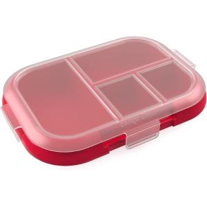 Bentgo Kids Chill Tray with Transparent Cover – Reusable, BPA-Free, 4-Compartment Meal Prep Container with Built-In Portion Control for Healthy On-the-Go Lunches (Confetti Edition: Vivid Orchid)(Red/Royal)