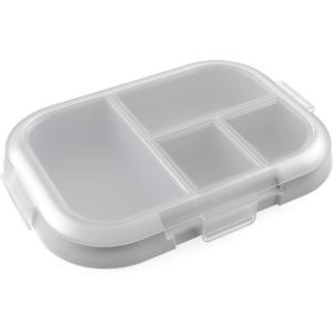 Bentgo Kids Chill Tray with Transparent Cover – Reusable, BPA-Free, 4-Compartment Meal Prep Container with Built-In Portion Control for Healthy On-the-Go Lunches (Confetti Edition: Vivid Orchid)(Gray)
