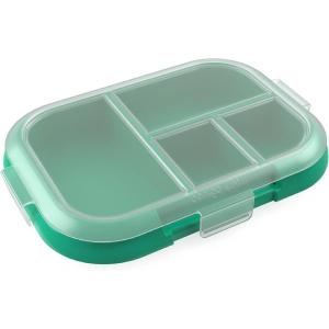 Bentgo Kids Chill Tray with Transparent Cover – Reusable, BPA-Free, 4-Compartment Meal Prep Container with Built-In Portion Control for Healthy On-the-Go Lunches (Confetti Edition: Vivid Orchid)(Green/Navy)