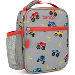 Bentgo® Kids Insulated Lunch Tote – Water-Resistant, Reusable, Lightweight & Durable Lunch Bag with Water Bottle Holder & Mesh Pocket, Fits Lunch Box & Water Bottle – Ideal for Ages 3+ (Puppy)(Trucks)