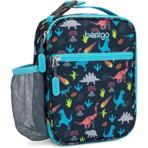 Bentgo® Kids Insulated Lunch Tote – Water-Resistant, Reusable, Lightweight & Durable Lunch Bag with Water Bottle Holder & Mesh Pocket, Fits Lunch Box & Water Bottle – Ideal for Ages 3+ (Puppy)(Dinosaur)