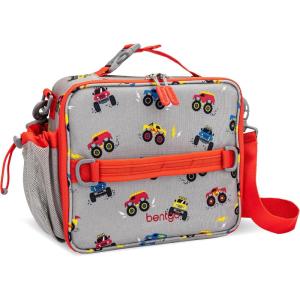 Bentgo Kids Lunch Bag (Whimsy & Wonder Collection) – Durable, Double-Insulated Lunch Bag for Kids 3+; Holds Lunch Box/Water Bottle/Snacks; Water-Resistant Fabric & Zip Pockets (Starry Sprinkle)(Trucks)
