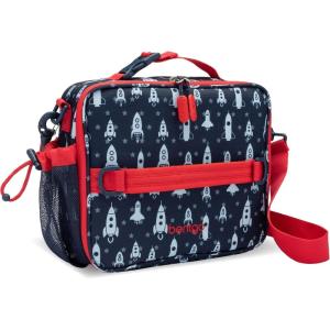 Bentgo Kids Lunch Bag (Whimsy & Wonder Collection) – Durable, Double-Insulated Lunch Bag for Kids 3+; Holds Lunch Box/Water Bottle/Snacks; Water-Resistant Fabric & Zip Pockets (Starry Sprinkle)(Rocket)