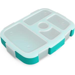 Bentgo® Kids Prints Tray with Transparent Cover – Reusable, BPA-Free, 5-Compartment Meal Prep Container with Built-In Portion Control for Healthy Meals At Home & On the Go (Trains)(Llamas)