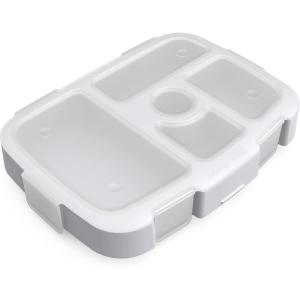 Bentgo® Kids Prints Tray with Transparent Cover – Reusable, BPA-Free, 5-Compartment Meal Prep Container with Built-In Portion Control for Healthy Meals At Home & On the Go (Trains)(Bug Buddies)