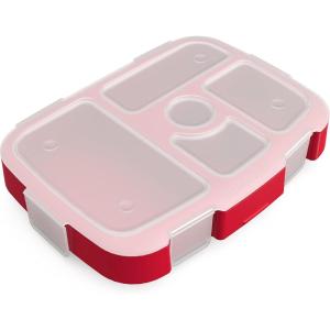 Bentgo® Kids Prints Tray with Transparent Cover – Reusable, BPA-Free, 5-Compartment Meal Prep Container with Built-In Portion Control for Healthy Meals At Home & On the Go (Trains)(Rocket)