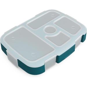 Bentgo® Kids Prints Tray with Transparent Cover – Reusable, BPA-Free, 5-Compartment Meal Prep Container with Built-In Portion Control for Healthy Meals At Home & On the Go (Trains)(Trains)
