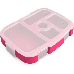 Bentgo® Kids Prints Tray with Transparent Cover – Reusable, BPA-Free, 5-Compartment Meal Prep Container with Built-In Portion Control for Healthy Meals At Home & On the Go (Trains)(Fairies)