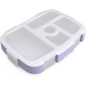 Bentgo® Kids Prints Tray with Transparent Cover – Reusable, BPA-Free, 5-Compartment Meal Prep Container with Built-In Portion Control for Healthy Meals At Home & On the Go (Trains)(Unicorn)