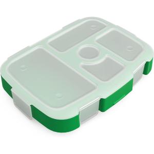 Bentgo® Kids Prints Tray with Transparent Cover – Reusable, BPA-Free, 5-Compartment Meal Prep Container with Built-In Portion Control for Healthy Meals At Home & On the Go (Trains)(Safari)