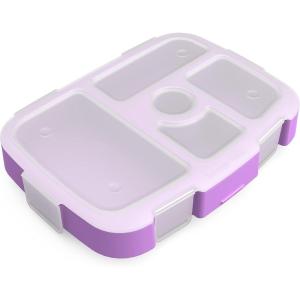 Bentgo® Kids Prints Tray with Transparent Cover – Reusable, BPA-Free, 5-Compartment Meal Prep Container with Built-In Portion Control for Healthy Meals At Home & On the Go (Trains)(Mermaid Scales)