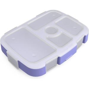 Bentgo® Kids Prints Tray with Transparent Cover – Reusable, BPA-Free, 5-Compartment Meal Prep Container with Built-In Portion Control for Healthy Meals At Home & On the Go (Trains)(Carousel Unicorns)