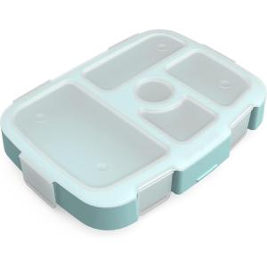 Bentgo® Kids Prints Tray with Transparent Cover – Reusable, BPA-Free, 5-Compartment Meal Prep Container with Built-In Portion Control for Healthy Meals At Home & On the Go (Trains)(Sea Life)