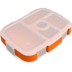 Bentgo® Kids Prints Tray with Transparent Cover – Reusable, BPA-Free, 5-Compartment Meal Prep Container with Built-In Portion Control for Healthy Meals At Home & On the Go (Trains)(Planes)