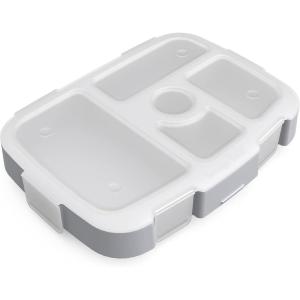 Bentgo® Kids Prints Tray with Transparent Cover – Reusable, BPA-Free, 5-Compartment Meal Prep Container with Built-In Portion Control for Healthy Meals At Home & On the Go (Trains)(Puppy Love)