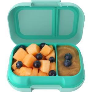 Bentgo Kids Snack – 2 Compartment Leak-Proof Bento Box Container for Snacks and Small Meals, Easy-Open Latch, Dishwasher Safe, BPA-Free for School, Daycare, & Sports – Ideal for Ages 3+ (Fuchsia/Teal)(Aqua)