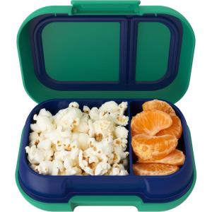 Bentgo Kids Snack – 2 Compartment Leak-Proof Bento Box Container for Snacks and Small Meals, Easy-Open Latch, Dishwasher Safe, BPA-Free for School, Daycare, & Sports – Ideal for Ages 3+ (Fuchsia/Teal)(Green/Navy)