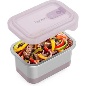 Bentgo MicroSteel Heat & Eat Container – Microwave-Safe, Leak-Proof & Airtight, Easy-to-Clean Lightweight Stainless Steel Reusable Food Storage with Silicone Lid (Dinner Size; 5.5-Cup Capacity; Gold)(Lunch Size: 3 Cups (Dusk))