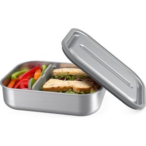 Bentgo MicroSteel Leak-Proof Lunch Box – Microwave-Safe, Oven-Safe, Bento-Style Container with Removable Divider, Airtight Lid, Sustainable Design, Odor & Stain Resistant (Rose Gold)(Stainless Steel)