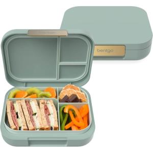 Bentgo Modern – Adult & Teen Bento Lunch Box; 3-4 Compartments, Leak-Resistant, 5.5 Cup Capacity/44 fl oz, Improved Locking Clips, Reusable, BPA-Free, Dishwasher/Microwave Safe Tray (Mint Green)(Mint Green)