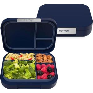 Bentgo Modern – Adult & Teen Bento Lunch Box; 3-4 Compartments, Leak-Resistant, 5.5 Cup Capacity/44 fl oz, Improved Locking Clips, Reusable, BPA-Free, Dishwasher/Microwave Safe Tray (Mint Green)(Navy)
