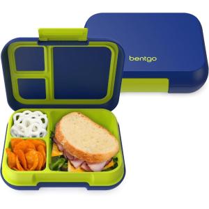 Bentgo Pop – Leak-Proof Lunch Box & Removable Divider for Ages 8+ & Teens – Lunch Container Holds 5 Cups of Food; 3-4 Compartments; Microwave/Dishwasher Safe; 2 Year Warranty (Periwinkle/Pink)(Navy Blue/Chartreuse)