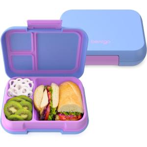 Bentgo Pop – Leak-Proof Lunch Box & Removable Divider for Ages 8+ & Teens – Lunch Container Holds 5 Cups of Food; 3-4 Compartments; Microwave/Dishwasher Safe; 2 Year Warranty (Periwinkle/Pink)(Periwinkle/Pink)