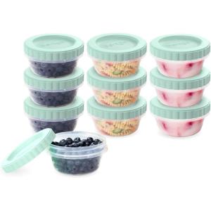 Bentgo Prep – 20 Piece 32 fl oz Leak-Proof Deli Containers with Lids, Food Storage for Meal Prep, Twist-Top, Reusable, PFAS & BPA-Free, Stackable, Microwave, Freezer & Dishwasher Safe (Aqua Splash)(8 oz (Honeydew))