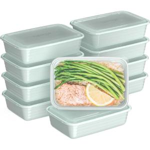Bentgo Prep – 20-Piece 1-Compartment Reusable Meal Prep Containers with Lids, PFAS & BPA Free Materials, Durable, Microwave, Freezer, & Dishwasher Safe To Go Food Storage (Navy Blue)(Mint)
