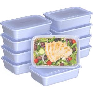 Bentgo Prep – 20-Piece 1-Compartment Reusable Meal Prep Containers with Lids, PFAS & BPA Free Materials, Durable, Microwave, Freezer, & Dishwasher Safe To Go Food Storage (Navy Blue)(Periwinkle)