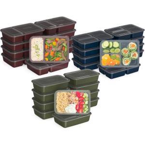 Bentgo Prep 60-Piece Holiday Food Storage Set – 1-Compartment Meal Prep Containers, 4-Cup Capacity, Reusable, Durable, PFAS & BPA-Free, Microwave/Freezer/Dishwasher Safe (Holiday Glitter Collection)(Rich Shades)