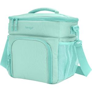 Bentgo Prep Deluxe Insulated Multimeal Bag – Lunch Box Bag, Holds 5 Meals, Premium Insulation up to 8 Hrs, Durable, Water-Resistant – Large Capacity For Adult Meal Prep (Navy Blue)(Coastal Aqua)