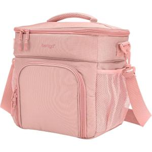 Bentgo Prep Deluxe Insulated Multimeal Bag – Lunch Box Bag, Holds 5 Meals, Premium Insulation up to 8 Hrs, Durable, Water-Resistant – Large Capacity For Adult Meal Prep (Navy Blue)(Blush)