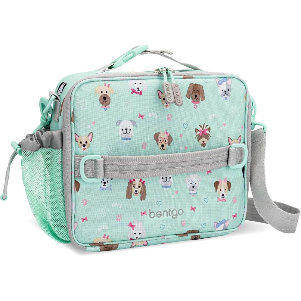 imageBentgo Kids Lunch Bag DoubleInsulated Reusable Lunch Bag for Kids 3 with Adjustable Strap Holds Lunch BoxWater BottleSnacks EasyClean WaterResistant amp Pockets Confetti Abyss BluePuppy Love