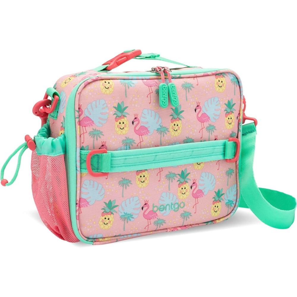 imageBentgo Kids Lunch Bag DoubleInsulated Reusable Lunch Bag for Kids 3 with Adjustable Strap Holds Lunch BoxWater BottleSnacks EasyClean WaterResistant amp Pockets Confetti Abyss BlueTropical