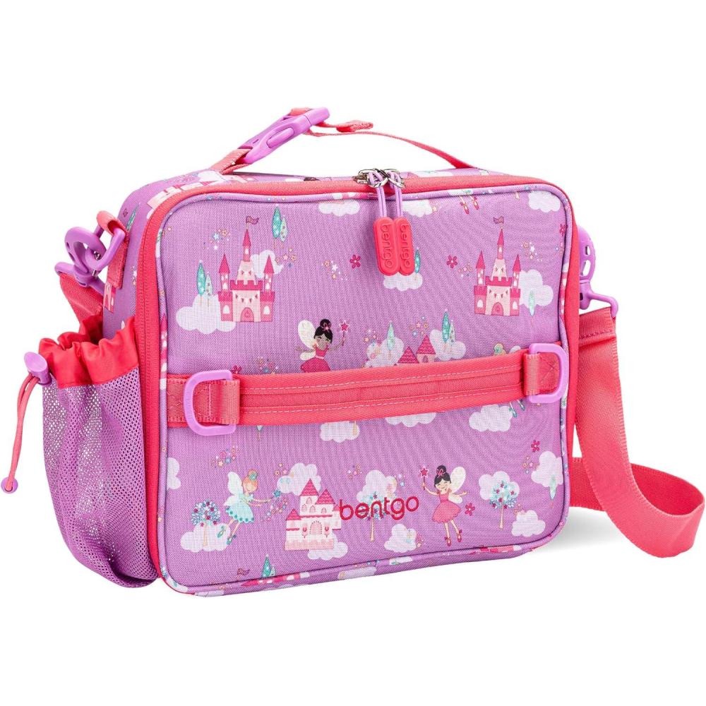 imageBentgo Kids Lunch Bag DoubleInsulated Reusable Lunch Bag for Kids 3 with Adjustable Strap Holds Lunch BoxWater BottleSnacks EasyClean WaterResistant amp Pockets Confetti Abyss BlueFairies