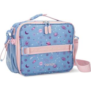 Bentgo Kids Lunch Bag – Double-Insulated, Reusable Lunch Bag for Kids 3+ with Adjustable Strap; Holds Lunch Box/Water Bottle/Snacks; Easy-Clean, Water-Resistant & Pockets (Confetti – Abyss Blue)(Lavender Galaxy)