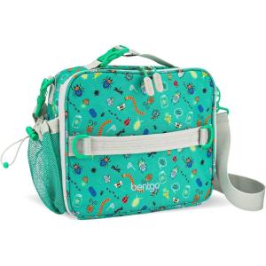 Bentgo Kids Lunch Bag – Double-Insulated, Reusable Lunch Bag for Kids 3+ with Adjustable Strap; Holds Lunch Box/Water Bottle/Snacks; Easy-Clean, Water-Resistant & Pockets (Confetti – Abyss Blue)(Bug Buddies)
