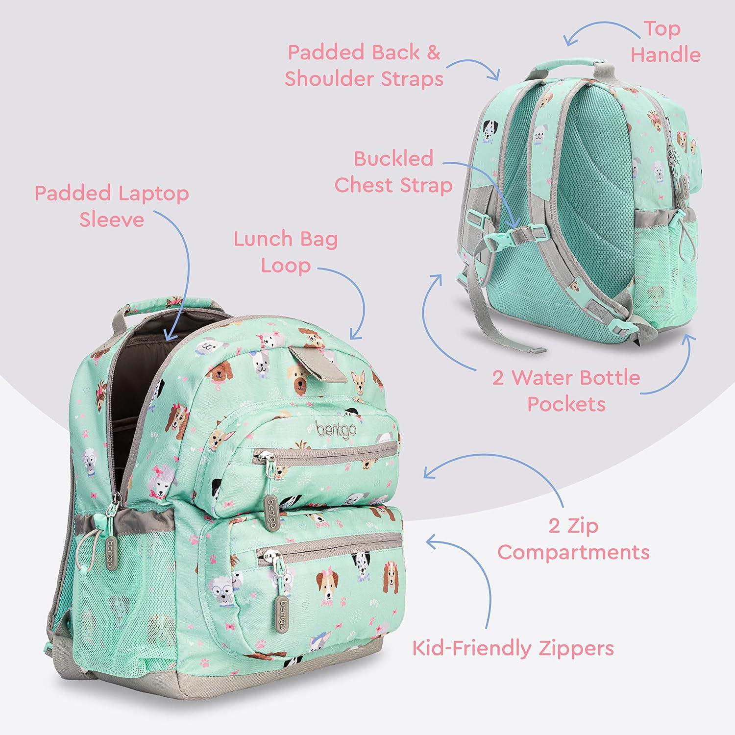 imageBentgo Kids 14 Backpack Set With Kids Prints Lunch Box Puppy Love
