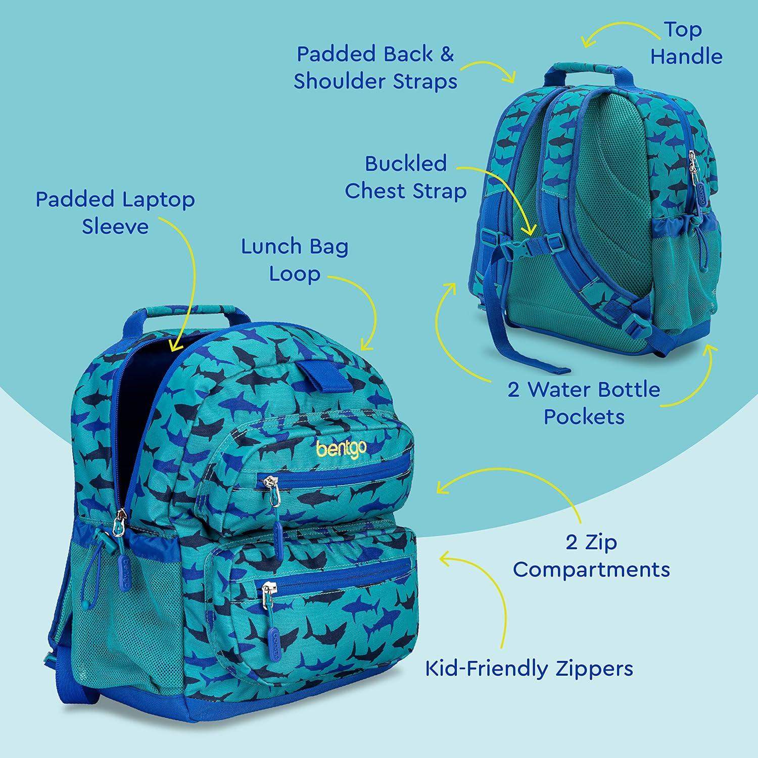 imageBentgo Kids 14 Backpack Set With Kids Prints Lunch Box Shark