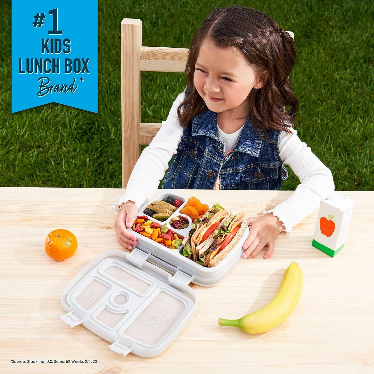 imageBentgo Kids 5Compartment Lunch Box Set With Insulated Lunch Bag and Lightweight 14 Kids Backpack Glitter Edition Silver