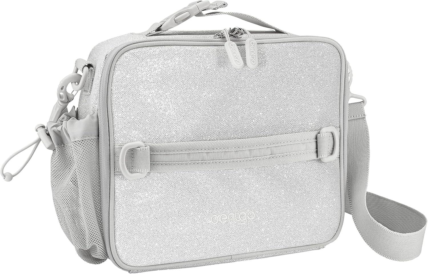 imageBentgo Kids 5Compartment Lunch Box With Insulated Lunch Bag Glitter Edition Silver