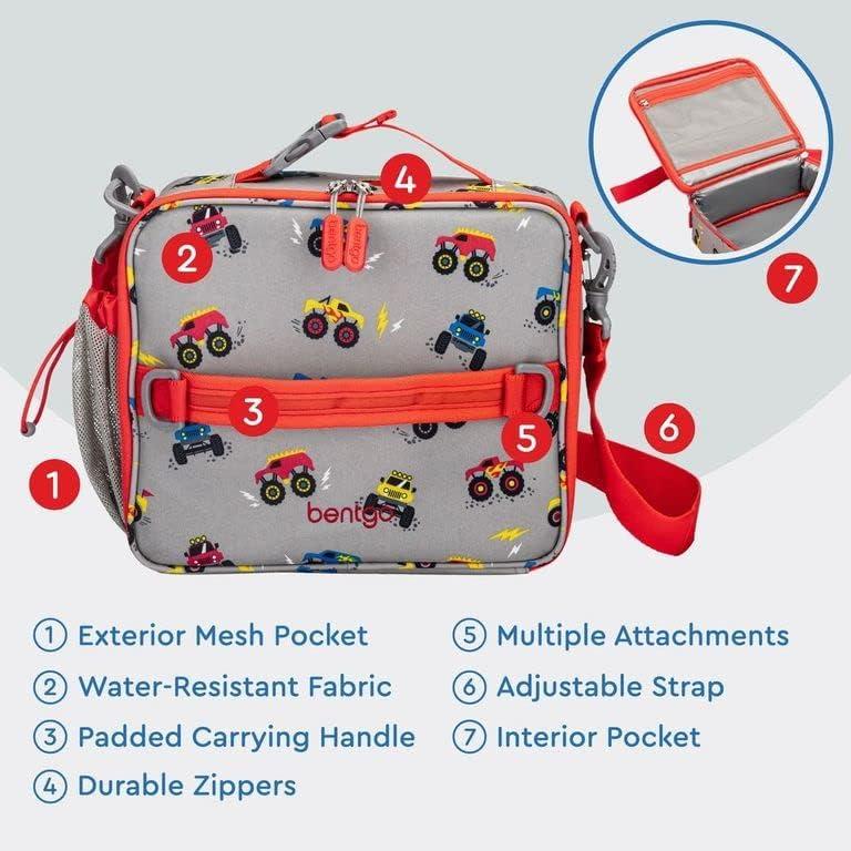 imageBentgo Kids Lunch Bag Set Water Bottle New amp Improved 2023 Trucks